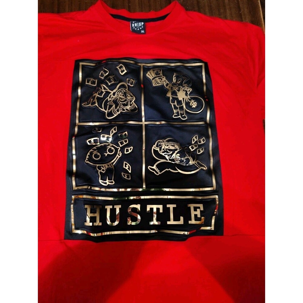 Krisp NYC Men's Red 3xl Hustle Tshirt Short Sleeve Street Wear